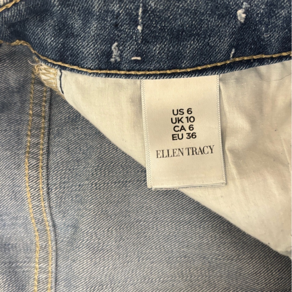 ELLEN TRACY jeans Womens Sz 6 Ankle Blue Denim Wash Straight Leg - Picture 5 of 5
